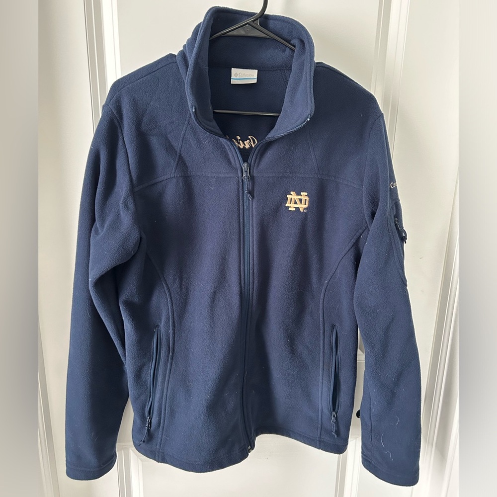 Columbia fleece full zip Notre Dame jacket.